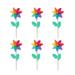 Party Pinwheel 6Pcs 12Cm Colorful Wood Handle Windmill Kindergarten Photo Windmill Props Cartoon Rural Windmills Decor Outdoor Area Windmill Decoration For Nursery Home Yard Garden