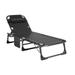 Cot Bed Reclining Folding Chaise with Soft Pillow and Pad for Sleeping Relaxation Modern Portable Adjustable 4-Position Lounge Chair for Traveling Camping Pool Beach Patio Outdoor Black