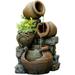 Jiarui FCL055 Multi Pots Outdoor Water Fountain with Flower Pot 12.6L x 13.4W x 23.6H Multicolor