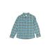 Lands' End Long Sleeve Button Down Shirt: Blue Tops - Kids Girl's Size 12