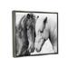 Union Rustic Horse Love Duo Portrait Framed Floater Canvas Wall Art Design By Sisi & Seb Canvas in Gray | 17 H x 21 W x 1.7 D in | Wayfair