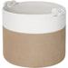 Hokku Designs Fabric Basket Fabric in White/Brown | 14 H x 15 W x 15 D in | Wayfair 012E21AB16B84B0EAEE8F3B5B4B1CD39