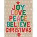 The Holiday Aisle® Joy Love Peace Believe Christmas Metal Sign Metal | 11.5 H x 8.5 W in | Wayfair CBE66ED485844CCC839FBF2BC3D3D054