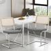 Dakota Fields Cherod Tufted Side Chair Dining Chair Faux Leather/Wood/Upholstered/Metal/Wicker/Rattan in Gray | 30.3 H x 19.08 W x 20.1 D in | Wayfair