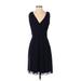 JBS Casual Dress - Party Plunge Sleeveless: Black Solid Dresses - Women's Size 2