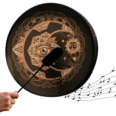 Tambour de lune de chaman alchimique tambour de chaman outil de guérison sonore symbole du