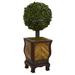 27" Boxwood Ball Topiary Artificial Tree in Decorative Planter