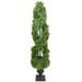 4.5' Artificial Cedar Double Spiral Topiary Tree Urn Style Pot Unlit