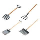 FRCOLOR 4pcs Mini Rake Shovel Toys Dollhouse Farm Tools Kids Mini House Gardening Set