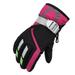 XMMSWDLA Kids Children Snow Gloves Winter Windproof Ski Gloves For Snowboarding Sledding Cycling Waterproof Gloves For Men Black