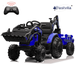 EastVita 24V Ride on Toys Tractor Kids Ride on Car Toy Excavator Bulldozer 24V Farm Tractor w/Trailer Shovel Bucket Digger Remote Control EVA Tires LED Lights Music USB