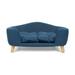 Pet Bed Mid Century Small Plush Dog Bed w/Wood Legs Pet Sofa w/ Attractive Look 30.25 x 21.75 x 14 in Navy and Natural Finish