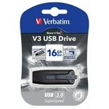 Verbatim Store n Go V3 16 GB USB 3.0 Flash Drive - Gray - External 49172