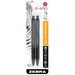 ZEBRA Pen G-450 Retractable Gel Pen Black Brass Barrel Medium Point 0.7mm Black Ink 2 Count (Pack of 1) (49512) Black Refillable