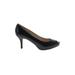 MICHAEL Michael Kors Heels: Slip On Stiletto Minimalist Black Print Shoes - Women's Size 7 1/2 - Almond Toe