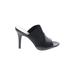 Ann Marino by Bettye Muller Mule/Clog: Slip On Stiletto Minimalist Black Solid Shoes - Women's Size 7 1/2 - Open Toe