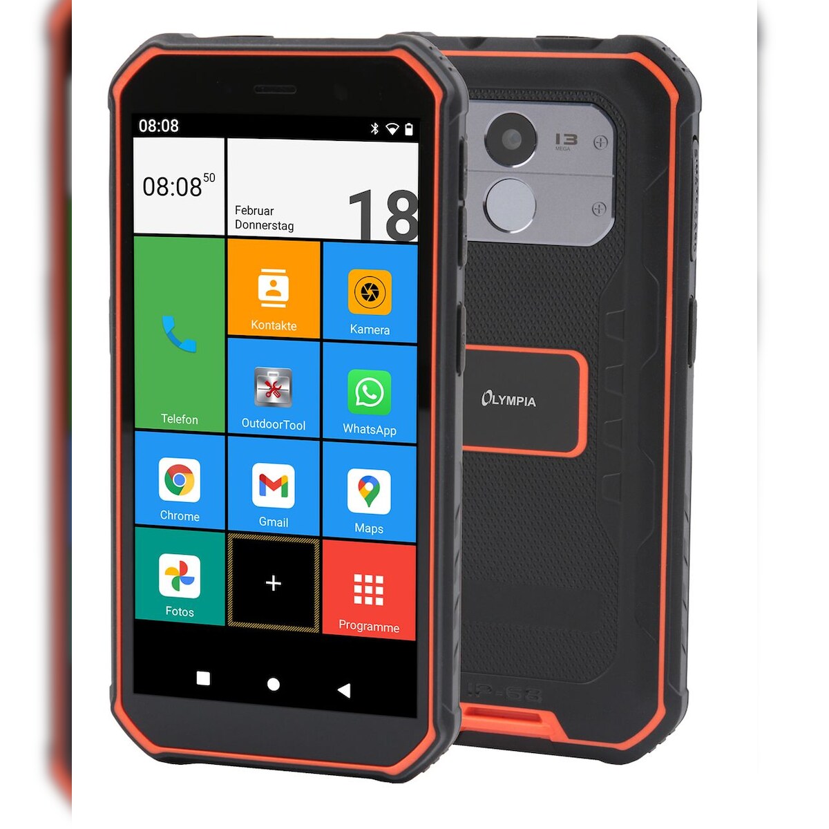 Olympia Outdoor Smartphone Wasser-Staubschutz nach Klasse IP68 5000mAh Batterie Image