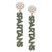 Women's CANVAS Style Michigan State Spartans Pearl Cluster Dotted Enamel Drop Earrings
