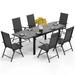 Lark Manor™ Argyri Rectangular 6 - Person 110" Long Outdoor Dining Set w/ Cushions Metal in Black | 65 W x 35 D in | Wayfair