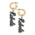 Women's CANVAS Style Ole Miss Rebels Enamel Drop Hoop Earrings