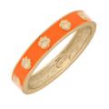 Women's CANVAS Style Clemson Tigers Enamel Logo Hinge Bangle