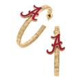 Women's CANVAS Style Alabama Crimson Tide Enamel Logo Hoop Earrings
