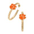 Women's CANVAS Style Clemson Tigers Enamel Logo Hoop Earrings