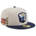 Men's New Era Stone/Navy Dallas Cowboys 2023 Salute To Service 59FIFTY Fitted Hat