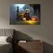 The Holiday Aisle® Louiese Halloween Cute Skeleton Jack-O-Lanterns Decoration On Canvas Painting Canvas in Yellow | 12 H x 18 W x 1.5 D in | Wayfair