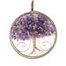 The Holiday Aisle® 10.25" Reiki Healing Gemstone Tree Of Life Orn. - Amethyst Glass/Metal/Mercury Glass in Indigo | Wayfair
