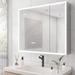 Hokku Designs Jerren LED Mirror Cabinet w/ Double Doors & Large Capacity, Medicine Cabinets w/ Lights Glass in White | 24 H x 36 W x 6 D in | Wayfair