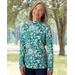 Appleseeds Women's Essential Cotton Poinsettia-Print Mockneck - Multi - S - Misses