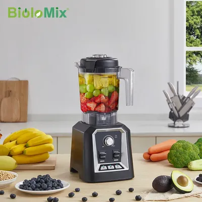 BioloMix – mélangeur de Smoothie de cuisine professionnel sans BPA bocal à profil bas de 2l