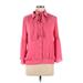 New York & Company Long Sleeve Blouse: Pink Tops - Women's Size Medium
