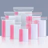100PCS 0.08M Zip Lock Bags Transparent avec Red Edge Clear Refermable Zipper Poly Bag Refermable