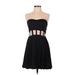 Keepsake Cocktail Dress - Mini Open Neckline Sleeveless: Black Print Dresses - New - Women's Size 4