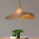 ZK50-Lustre Décoratif en Bambou Créatif Plafonnier en Rotin Lampes en Forme de Chapeau de Paille