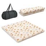 Costway Foldable Futon Mattress with Washable Cover and Carry Bag for Camping-King Size