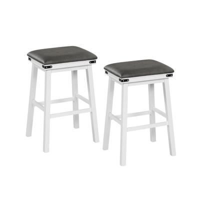 Costway Set of 2 24/30 Inch Dining Bar Stool with Acacia Wood Frame-30 inches