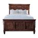 Dan California King Size Bed, Crown Molded Trim, Panel Headboard, Brown