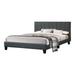 Dex Modern Platform Full Size Bed, Plush Tufted Upholstery, Charcoal Gray