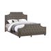 Gia Upholstered California King Bed, Clipped Corners, Rich Brown Polyester