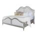 Nive Platform California King Bed, Double Arched, Upholstered, Silver Oak