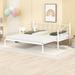 Daybed w/Trundle, Metal Twin Size Daybed with Trundle, Twin Day Bed for Kids Adults Guests, Heavy Duty Steel Slat Support, White