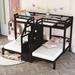 Twin over Twin & Twin Bunk Bed with Built-in Staircase and Storage Drawer