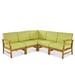 Uniese Indoor Farmhouse 5 Piece Chat Set with Green Cushions