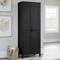 Sauder Two-Door Storage Cabinet Raven Oak Finish