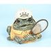 Toad Hollow #94078 Figurine Tennis Player With Racquet Character Garden Statue Small 5.5 H Toad Figure Natural Brown