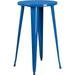 Grade 24 Round Blue Metal Indoor-Outdoor Bar Height Table