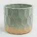 MDR Trading AI-CE10-179-Q02 Beige Base with Green Geometric Patterned Planter - Set of 2